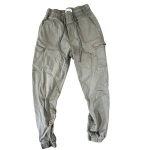 Telepatia Women Olive Green Cargo Jogger Pants Elastic Waist Size 7/28 RN112642